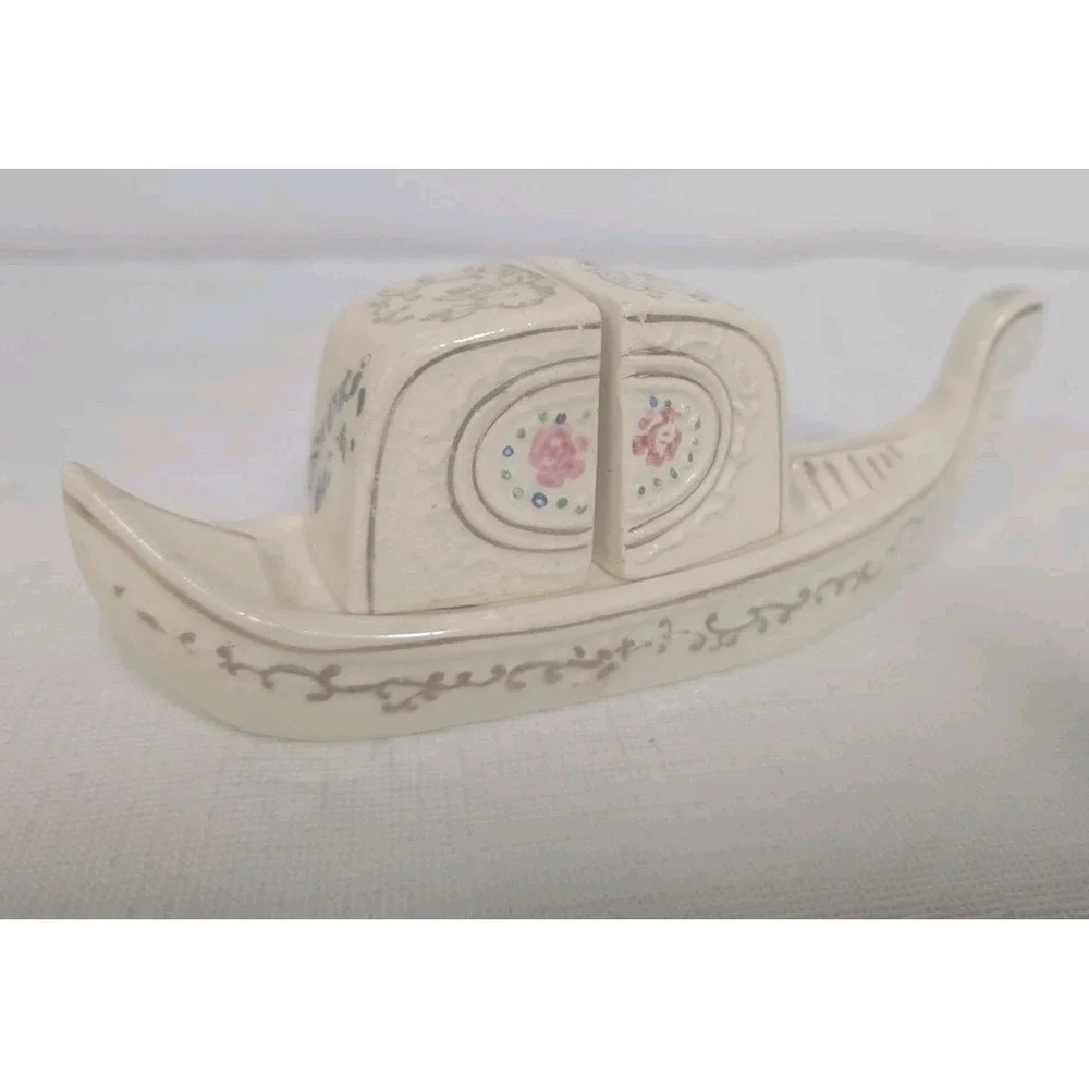 Vintage Salt And Pepper Shakers Ganglion Boat 3 Piece Set Biloxi‎ Mississippi